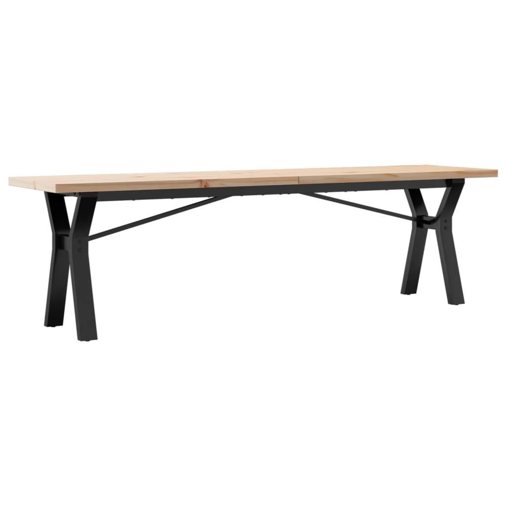 vidaXL Table basse cadre en Y 160x40x45,5 cm bois de pin massif acier