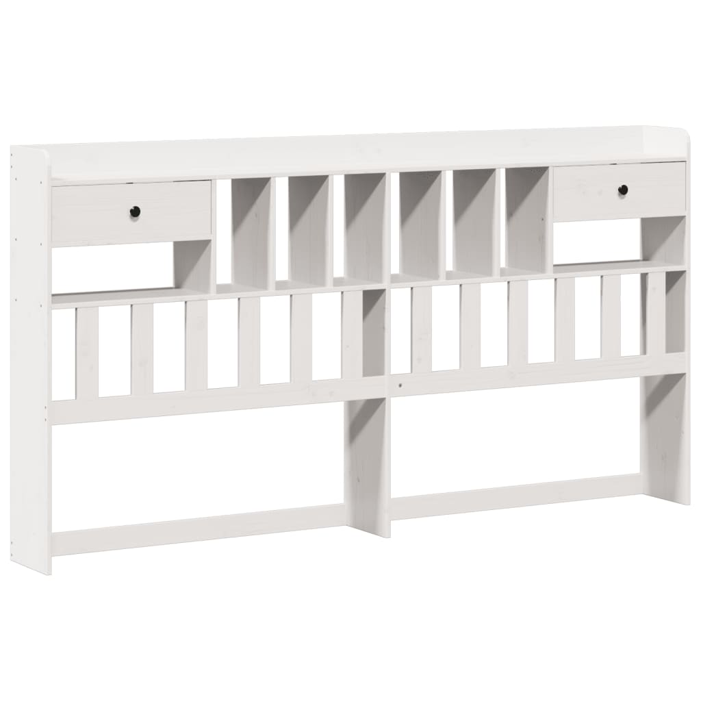 vidaXL Lit bibliothèque sans matelas blanc 180x200 cm bois pin massif