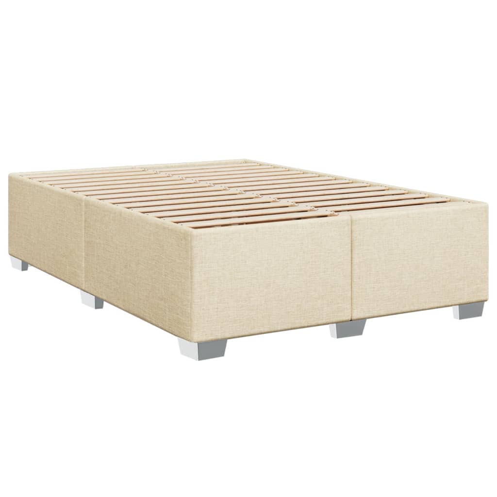 vidaXL Sommier à lattes de lit avec matelas Crème 160x200 cm Tissu