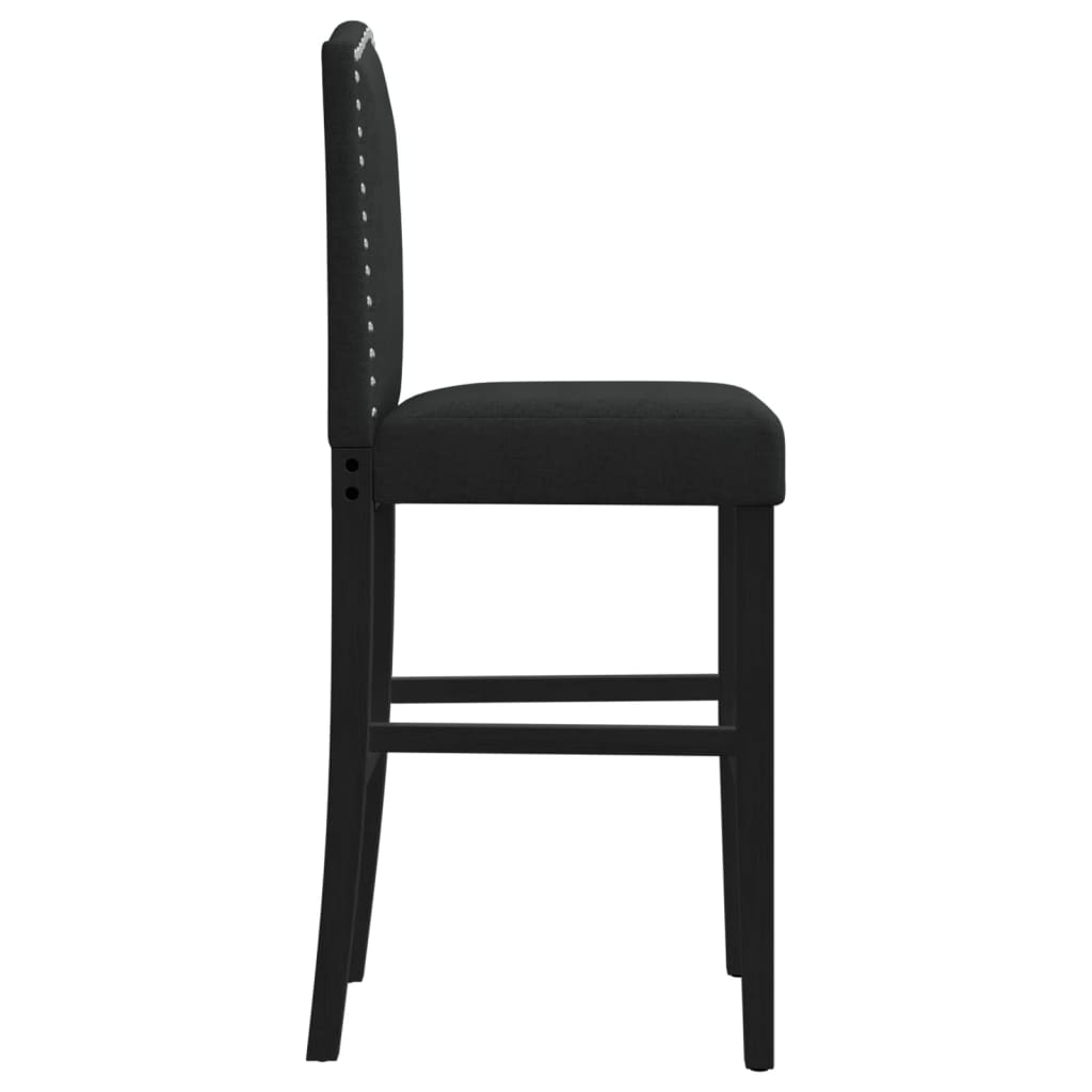 vidaXL Chaises de bar lot de 2 bois massif d'hévéa et tissu