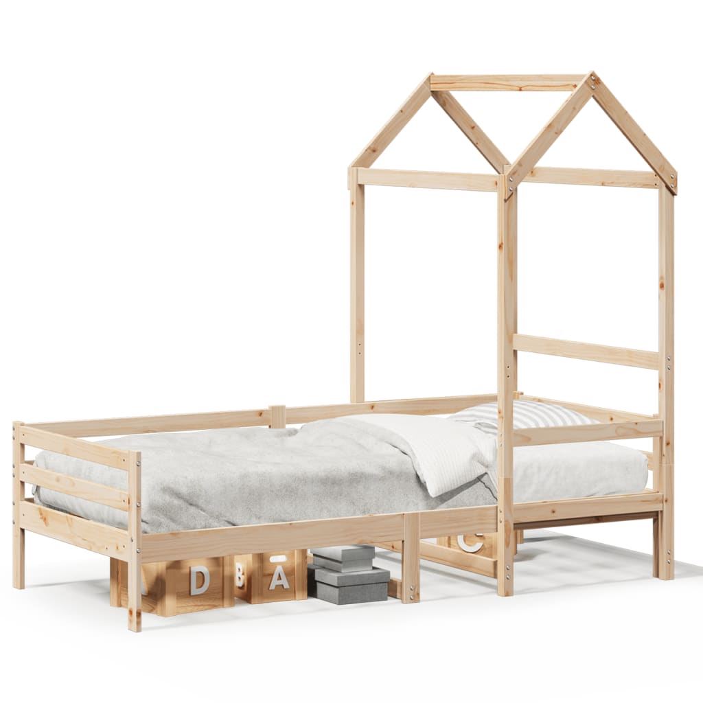 vidaXL Lit de jour avec toit sans matelas 90x200 cm bois massif