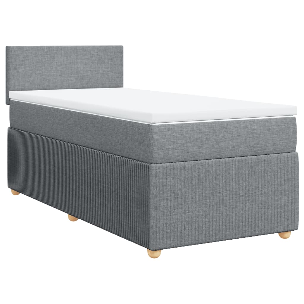 vidaXL Sommier à lattes de lit avec matelas Gris clair 100x200cm Tissu