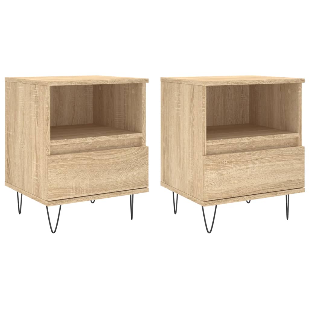 vidaXL Tables de chevet 2 pcs chêne sonoma 40x35x50 cm bois ingénierie