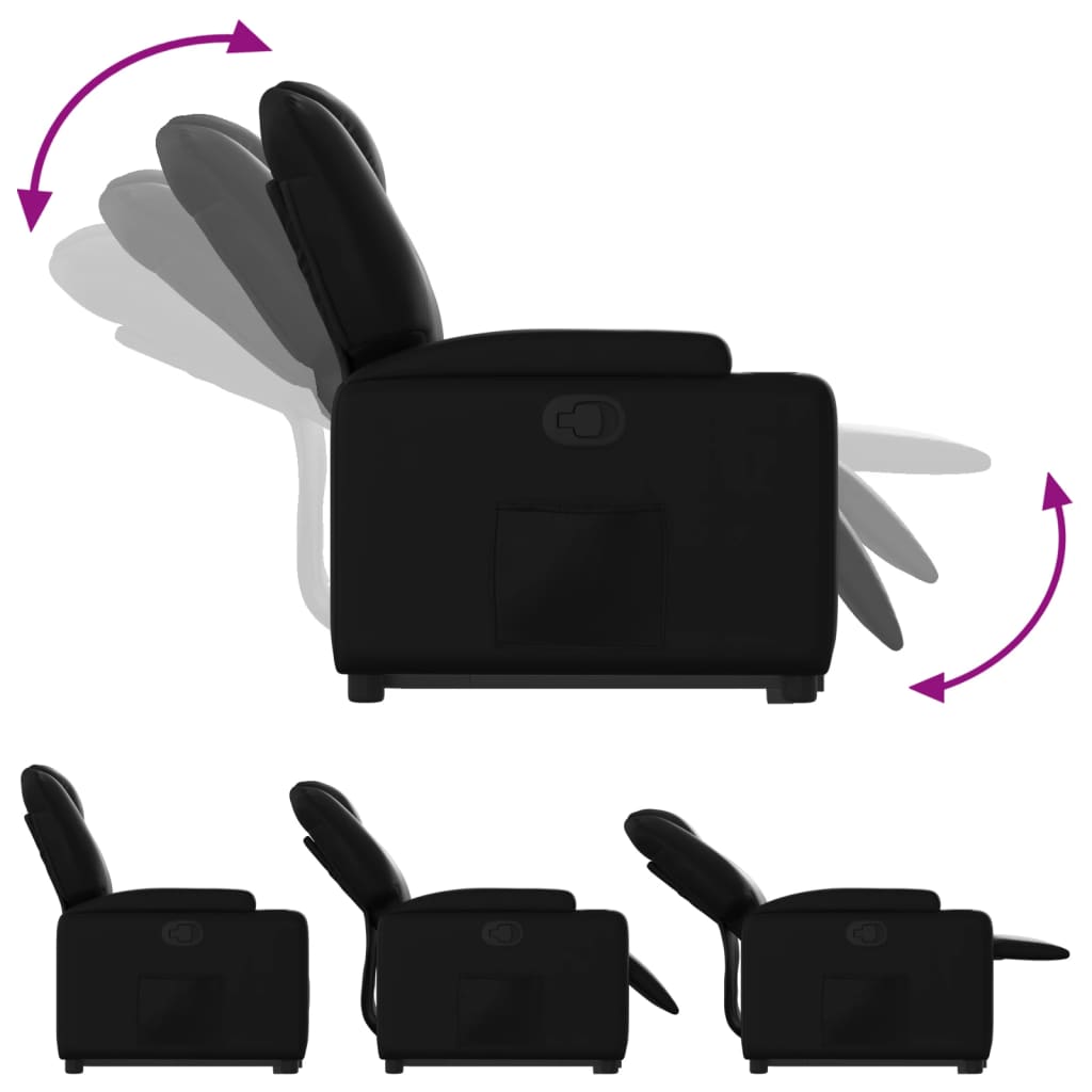 vidaXL Fauteuil inclinable Noir Similicuir