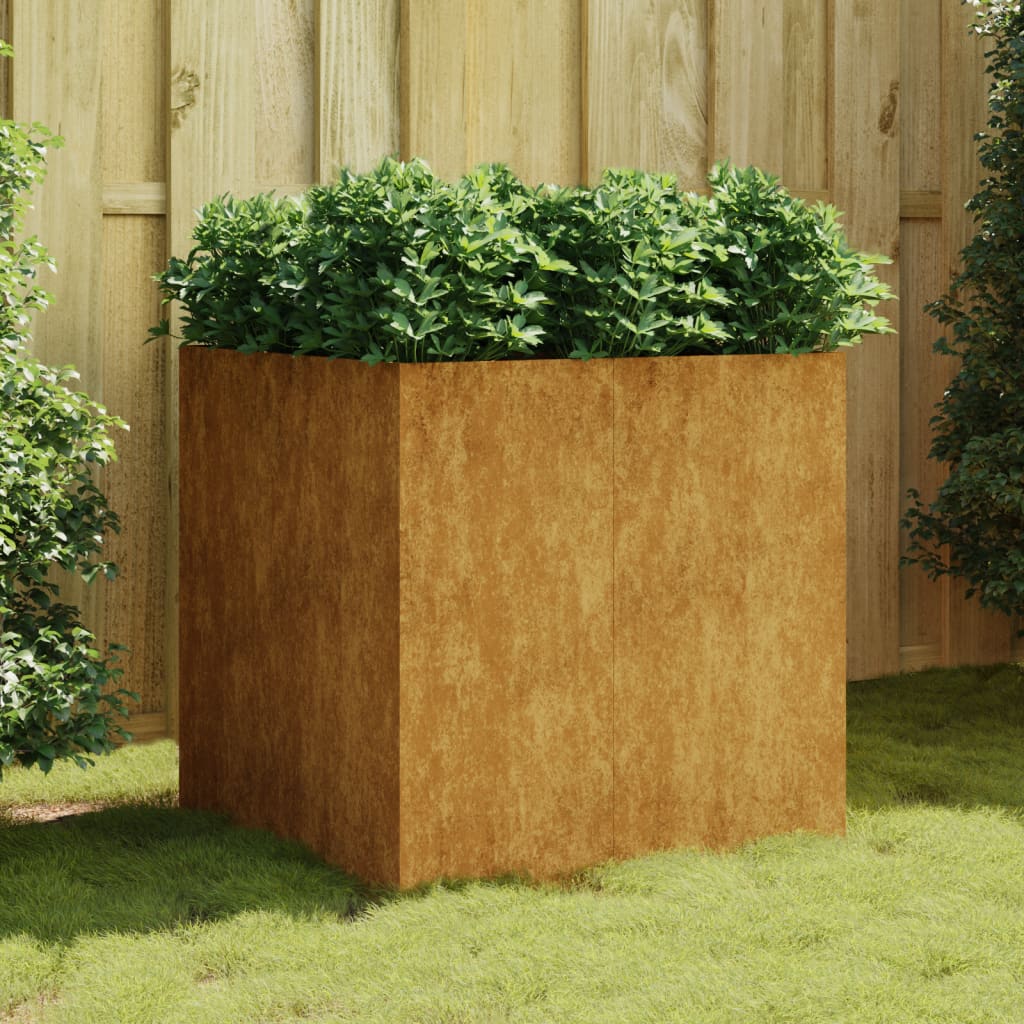 vidaXL Jardinière 80x80x80 cm acier corten