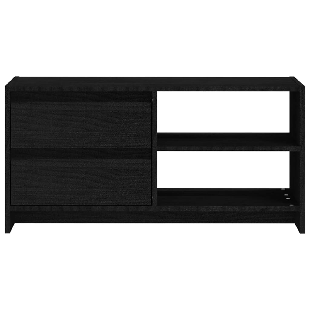 vidaXL Meuble TV Noir 80x31x39 cm Bois de pin massif