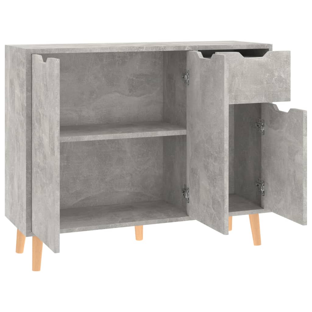 vidaXL Buffet gris béton 90x30x72 cm bois d'ingénierie