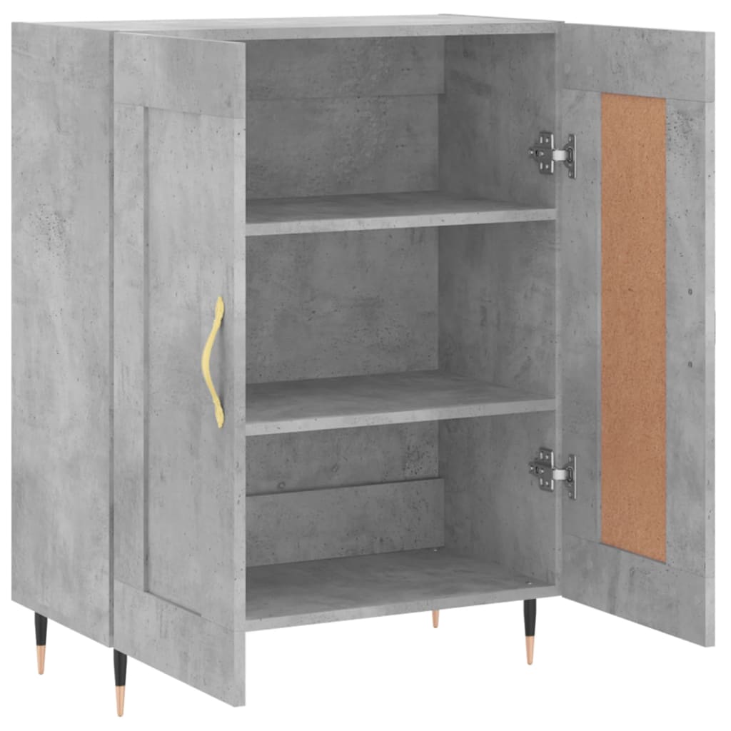 vidaXL Buffet gris béton 69,5x34x90 cm bois d'ingénierie