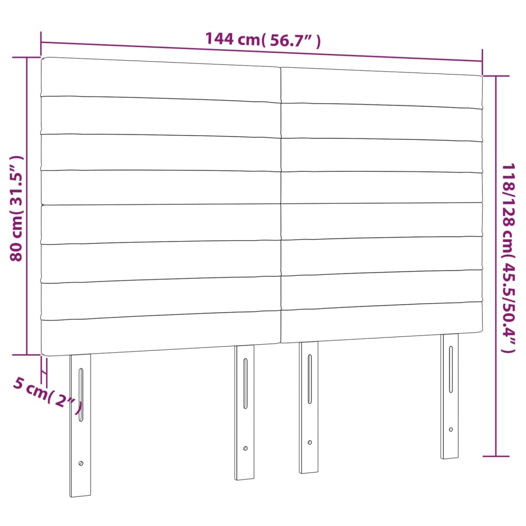 vidaXL Têtes de lit 4 pcs Gris foncé 72x5x78/88 cm Tissu