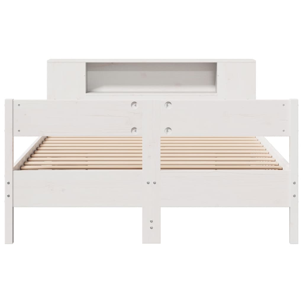 vidaXL Lit bibliothèque sans matelas blanc 120x190 cm bois pin massif