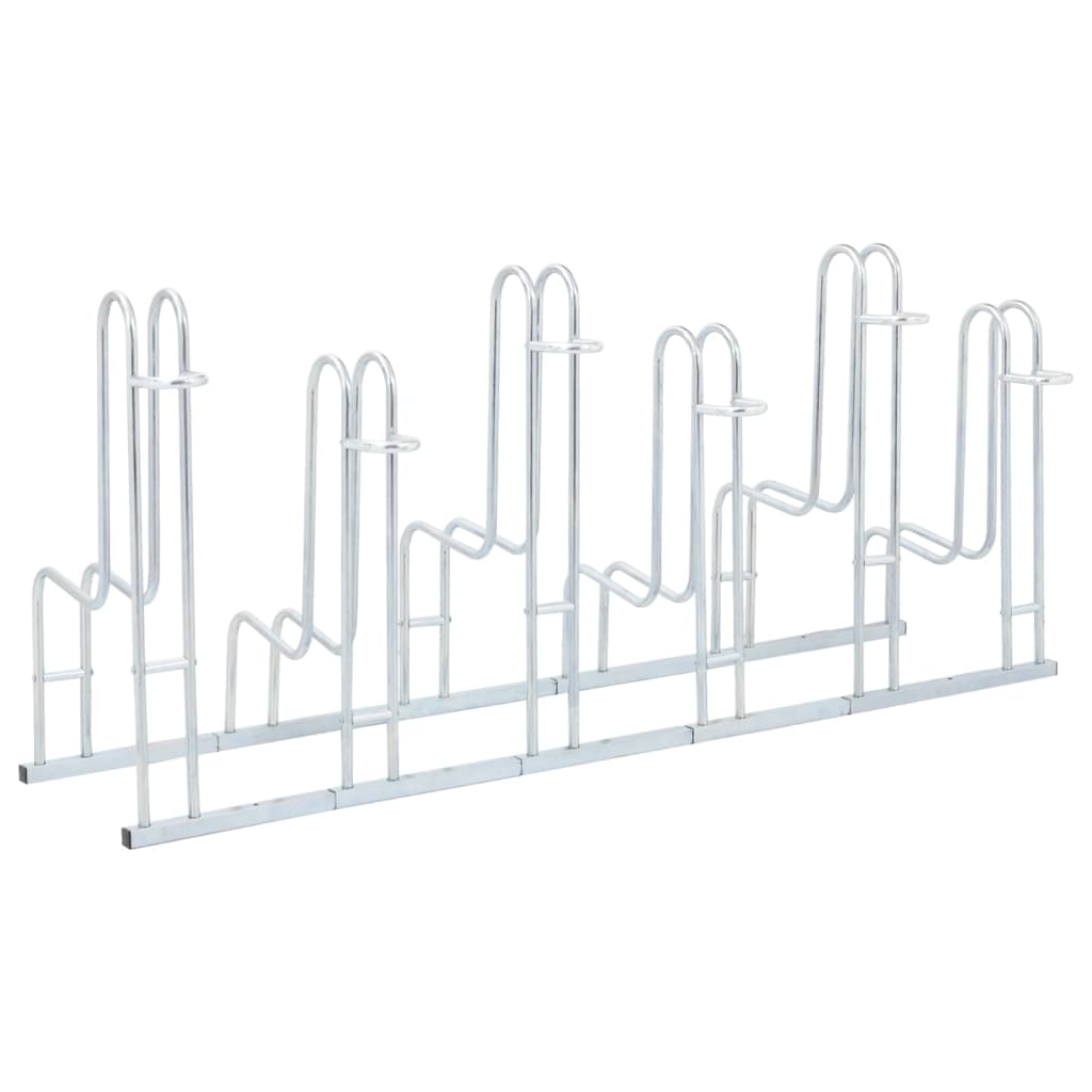 vidaXL Support de vélo au sol autoportant pour 6 vélos acier galvanisé