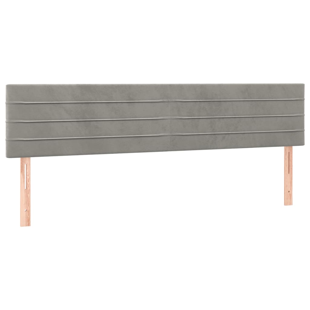 vidaXL Têtes de lit 2 pcs Gris clair 90x5x78/88 cm Velours