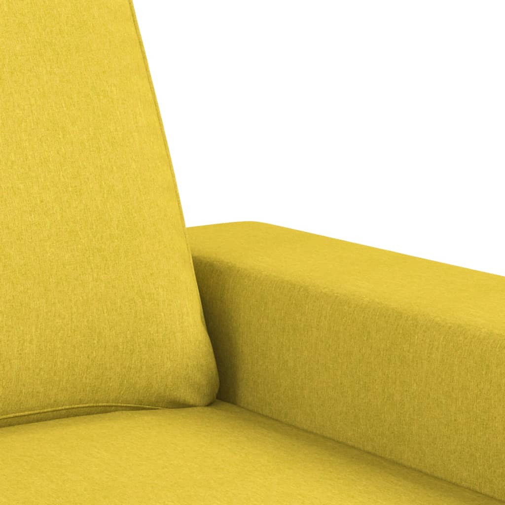 vidaXL Canapé à 3 places Jaune clair 180 cm Tissu