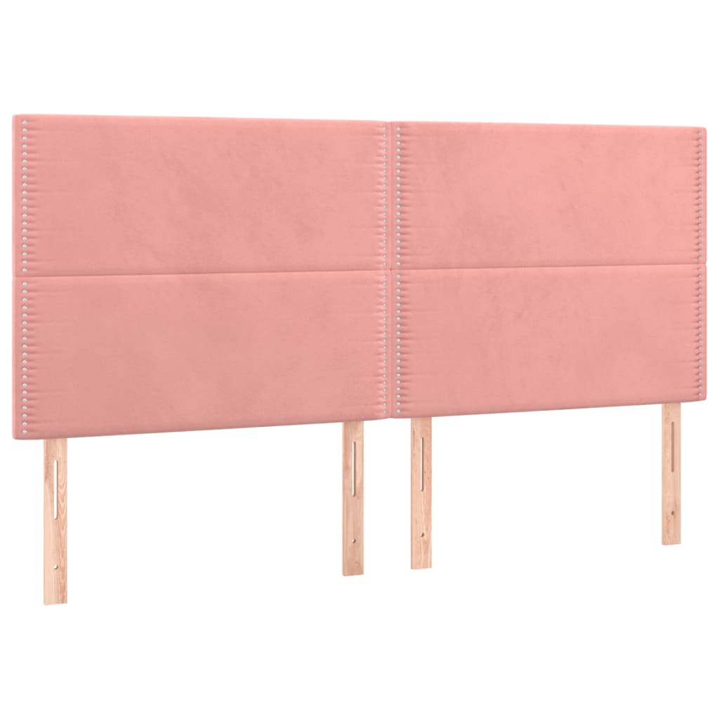 vidaXL Tête de lit à LED Rose 160x5x118/128 cm Velours