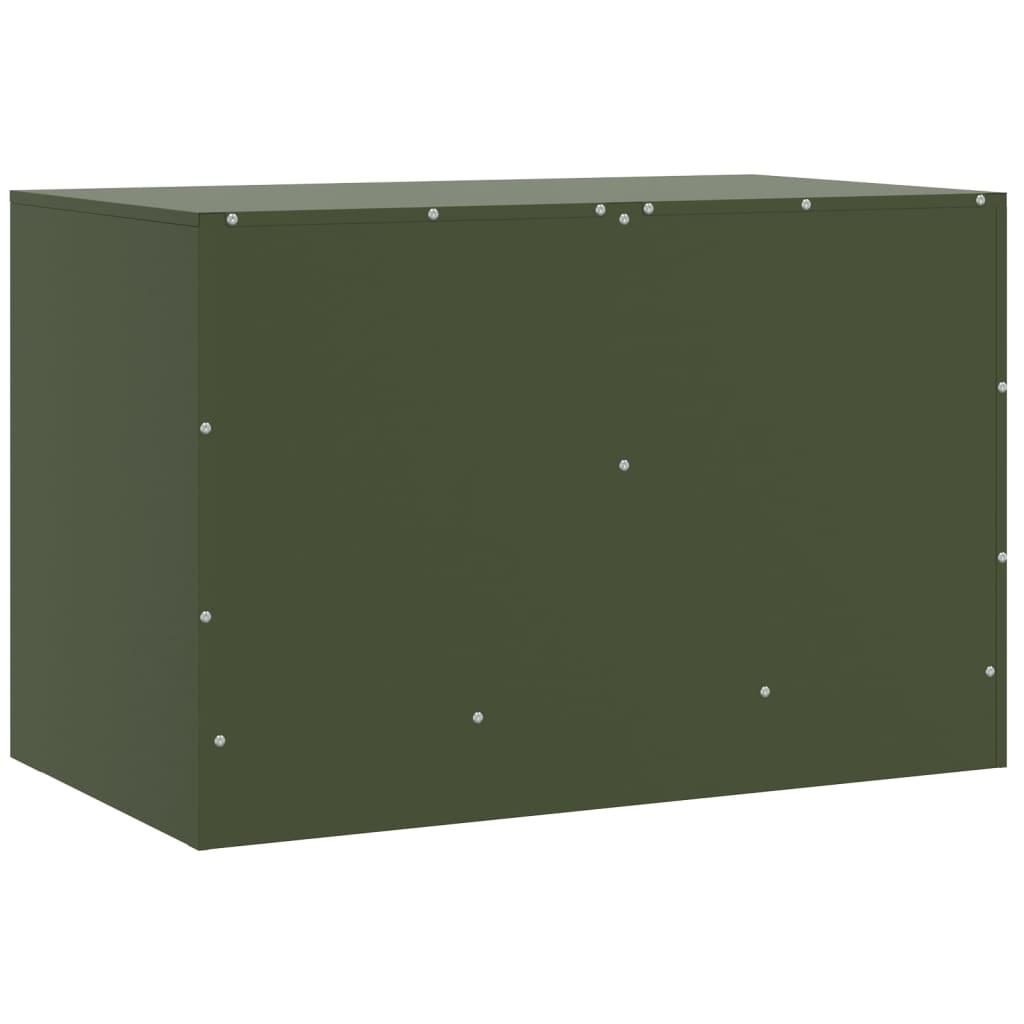 vidaXL Meuble TV vert olive 67x39x44 cm acier