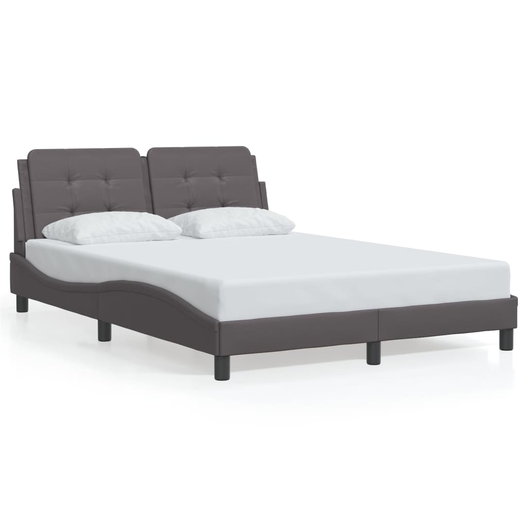 vidaXL Cadre de lit avec LED sans matelas gris 120x200 cm