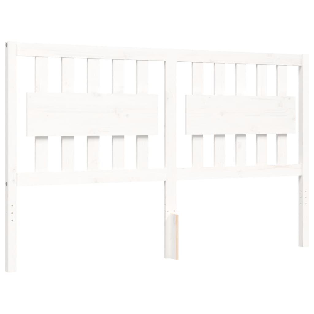 vidaXL Cadre de lit sans matelas blanc bois de pin massif