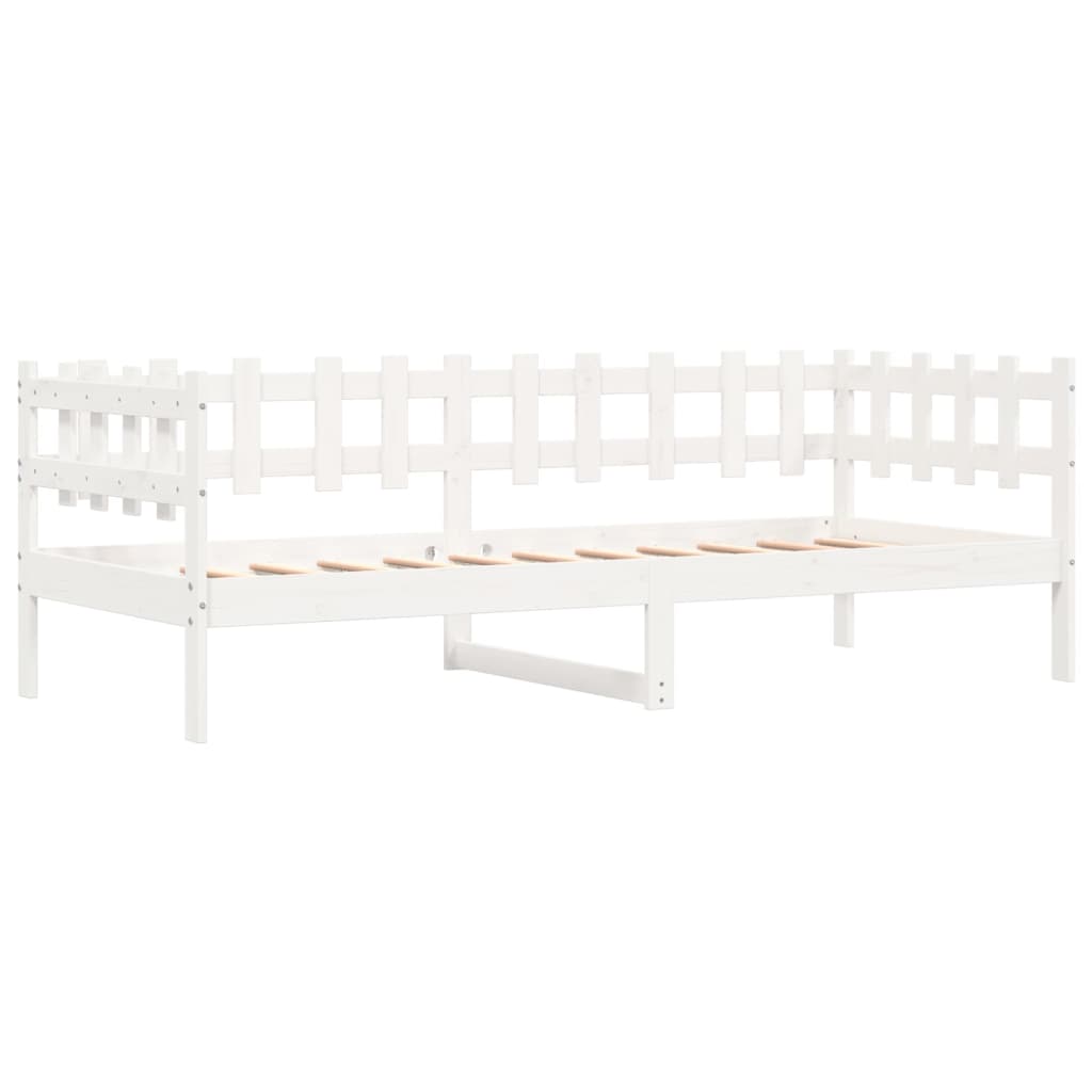 vidaXL Lit de jour sans matelas blanc 90x190 cm bois de pin massif