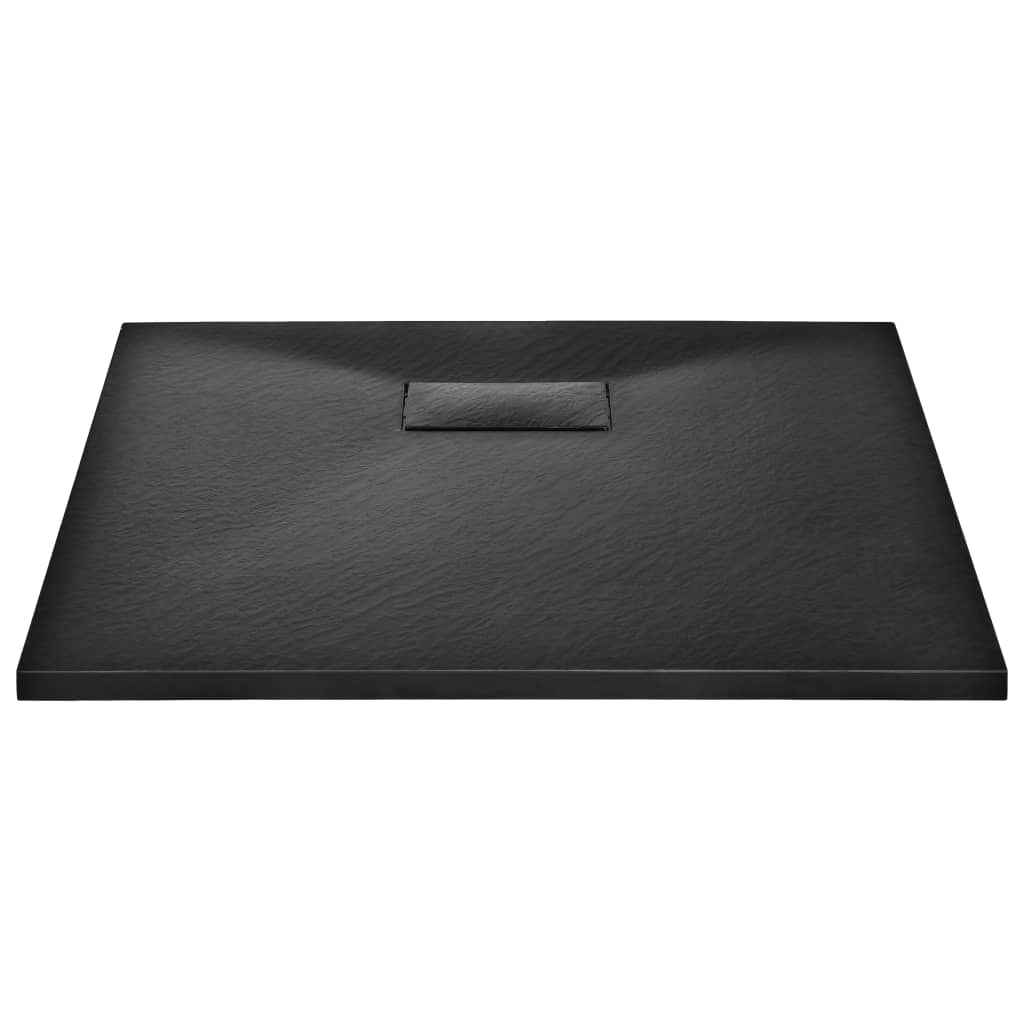 vidaXL Bac de douche SMC Noir 80 x 80 cm