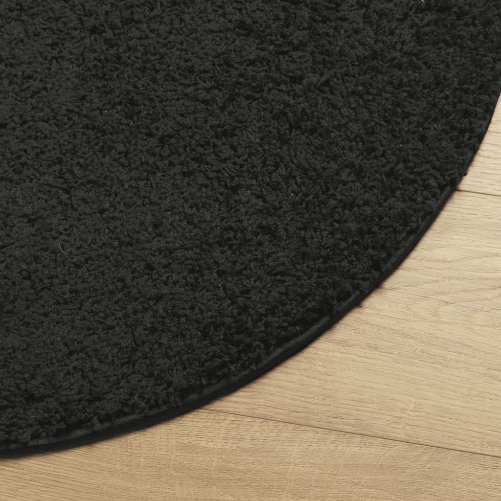 vidaXL Tapis shaggy PAMPLONA poils longs moderne noir Ø 240 cm