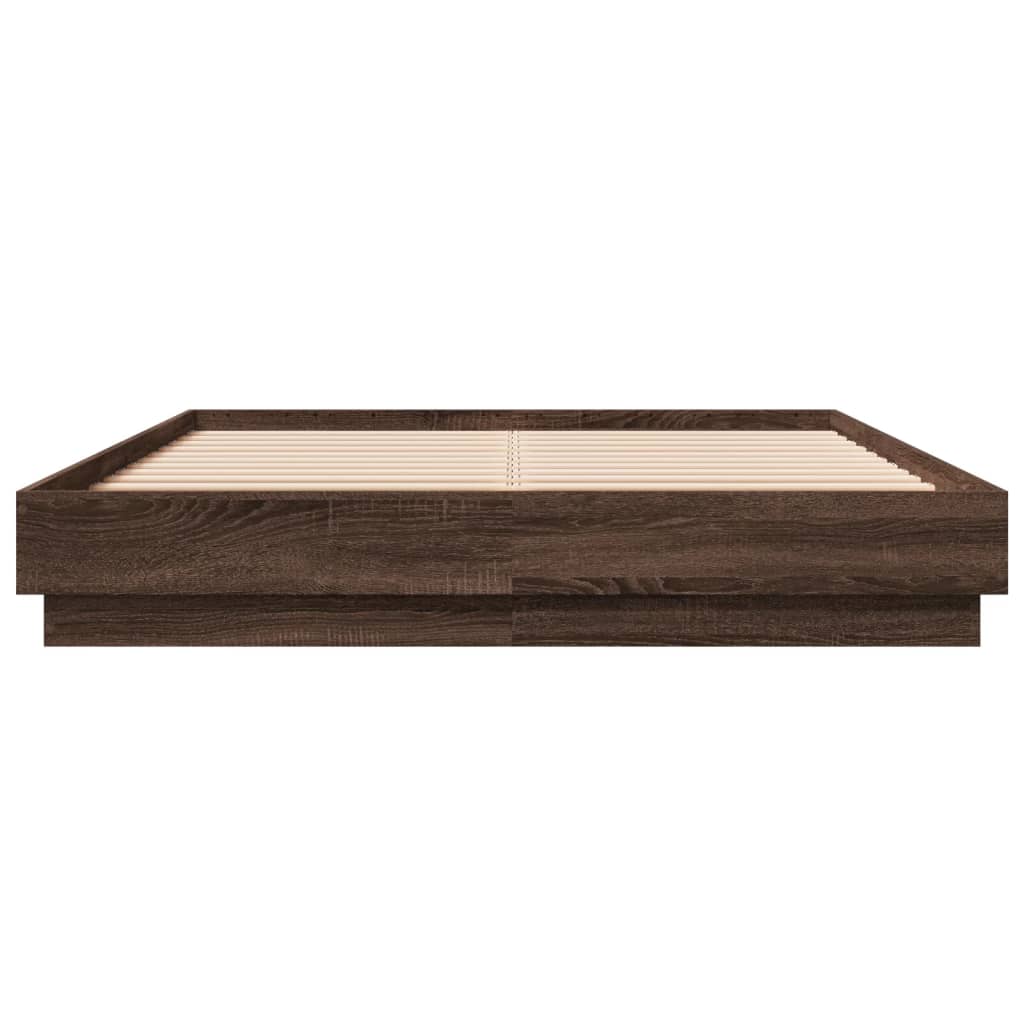 vidaXL Cadre de lit chêne marron 120x200 cm bois d'ingénierie