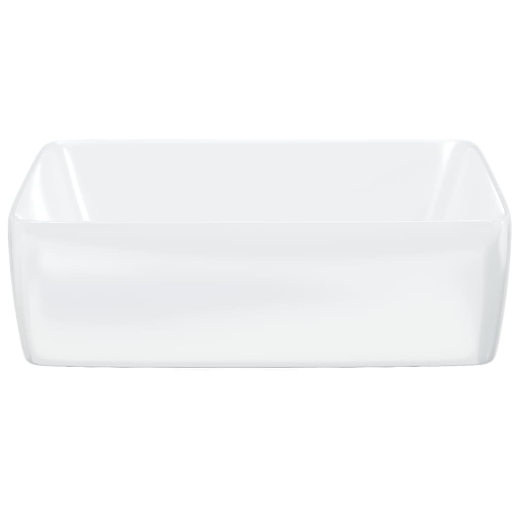 vidaXL Lavabo blanc 48x37x13 cm céramique rectangle