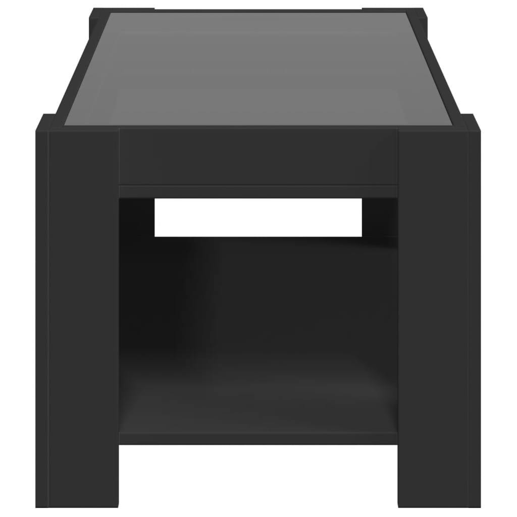 vidaXL Table basse avec LED noir 93x53x45 cm bois d'ingénierie