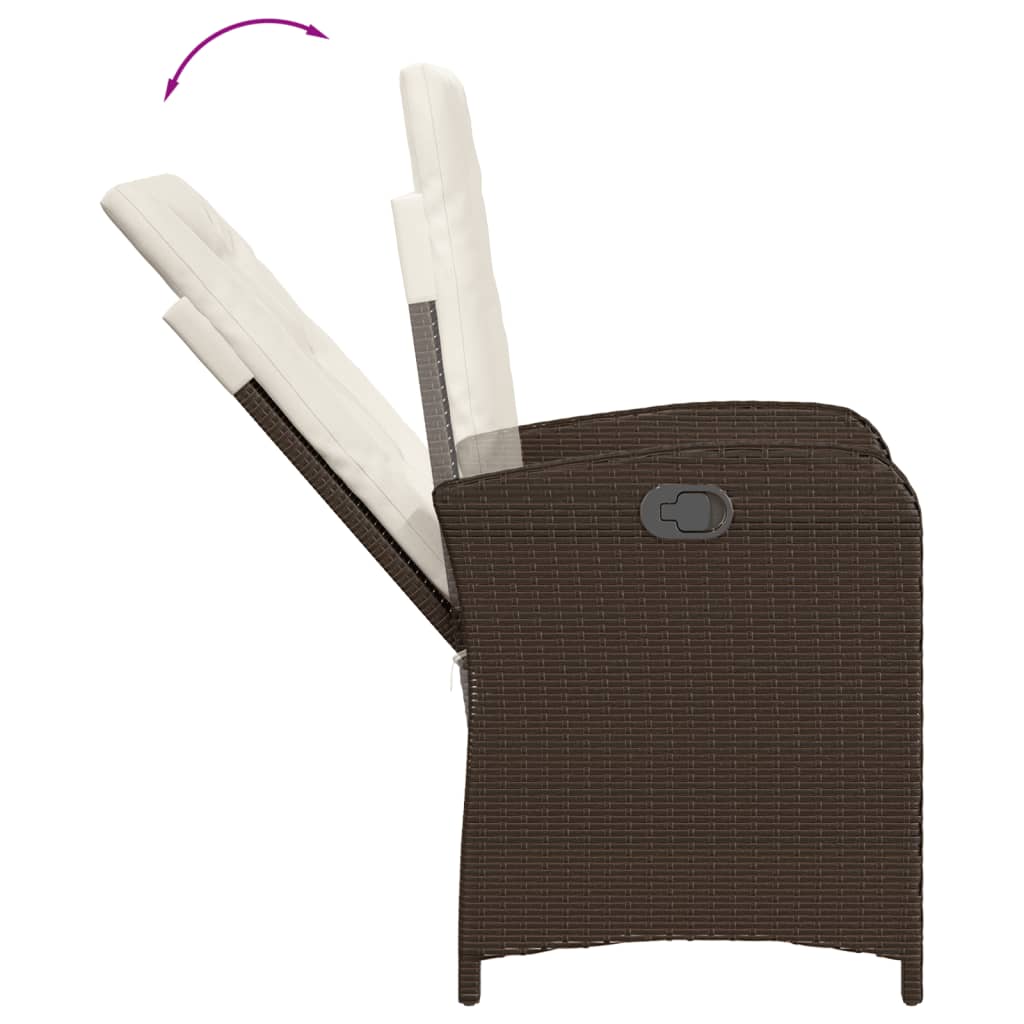 vidaXL Ensemble à manger de jardin et coussins 9 pcs marron poly rotin