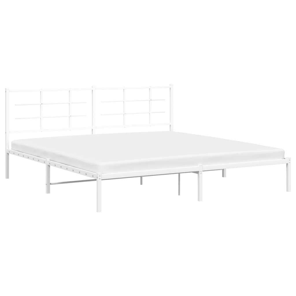 vidaXL Cadre de lit métal sans matelas et tête de lit blanc 193x203 cm