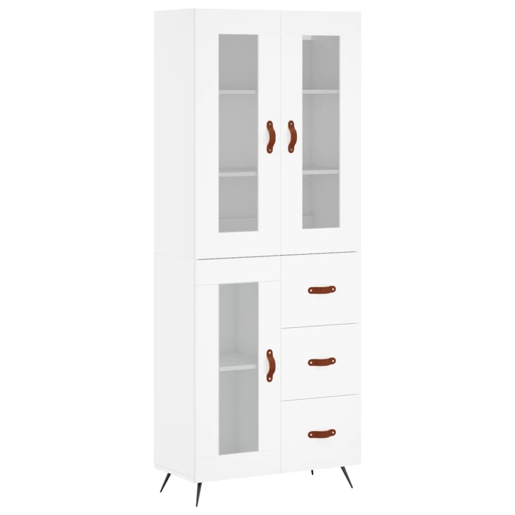 vidaXL Buffet haut Blanc 69,5x34x180 cm Bois d'ingénierie