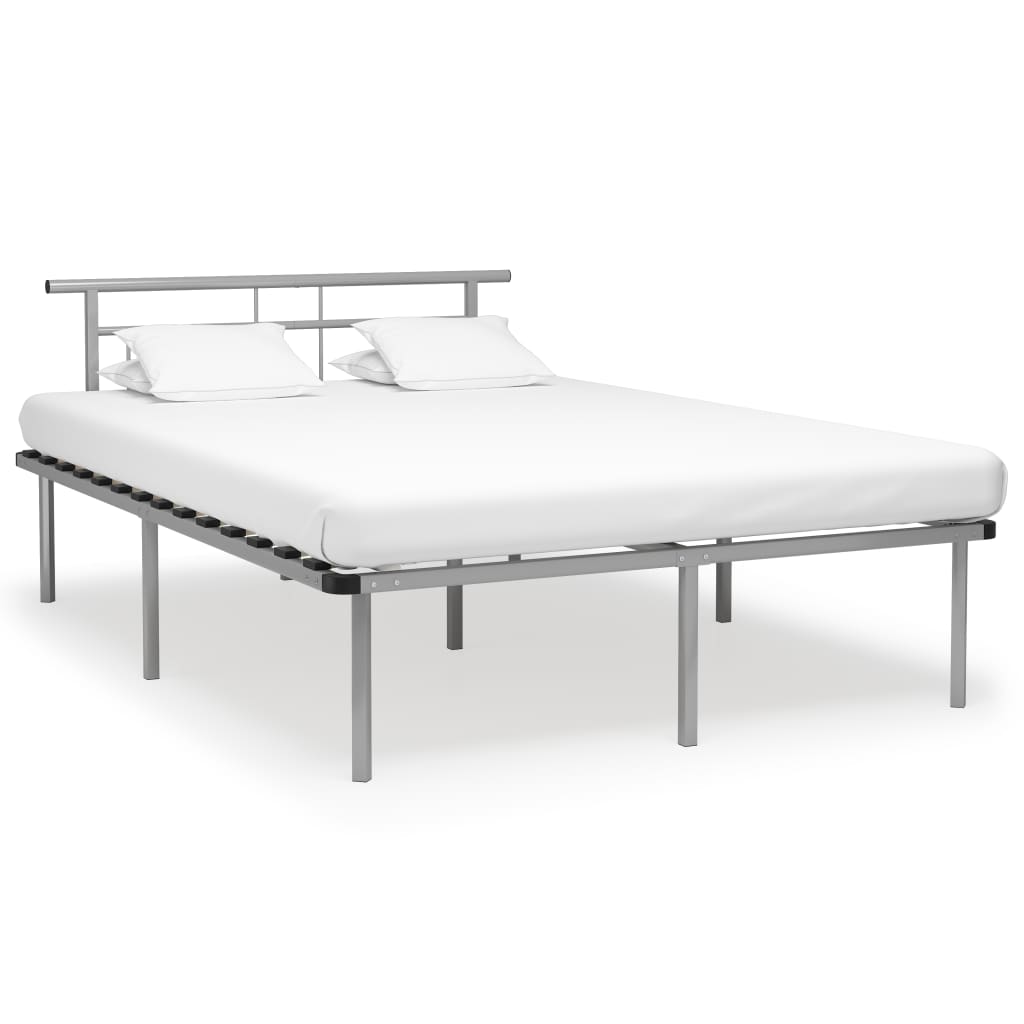 vidaXL Cadre de lit sans matelas gris métal 140x200 cm