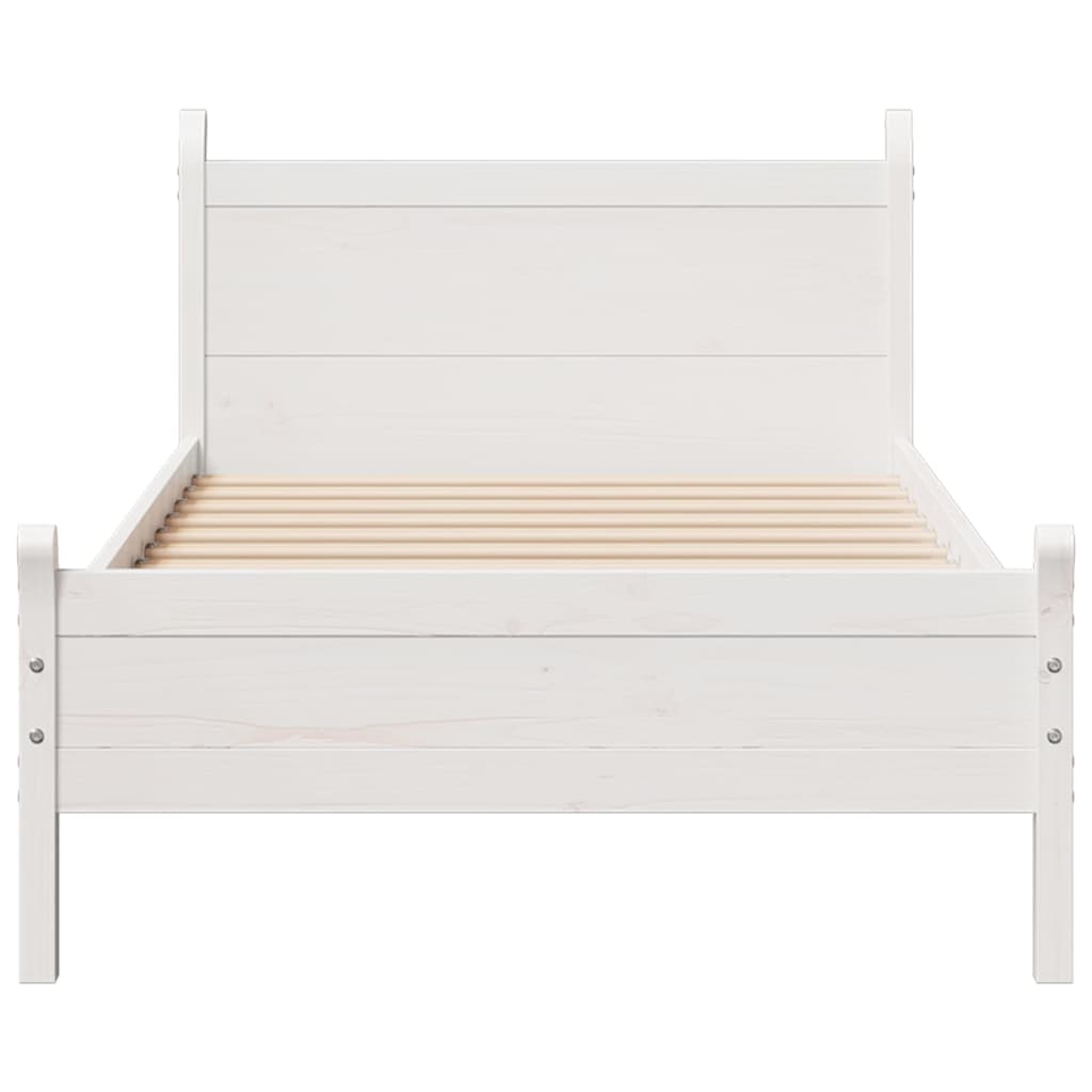 vidaXL Cadre de lit sans matelas blanc 90x200 cm bois de pin massif