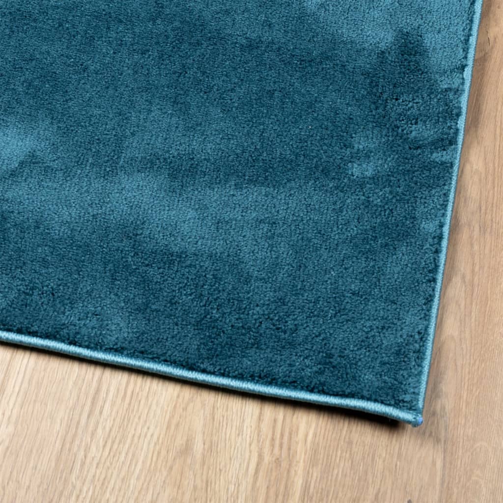 vidaXL Tapis OVIEDO à poils courts turquoise 160x160 cm