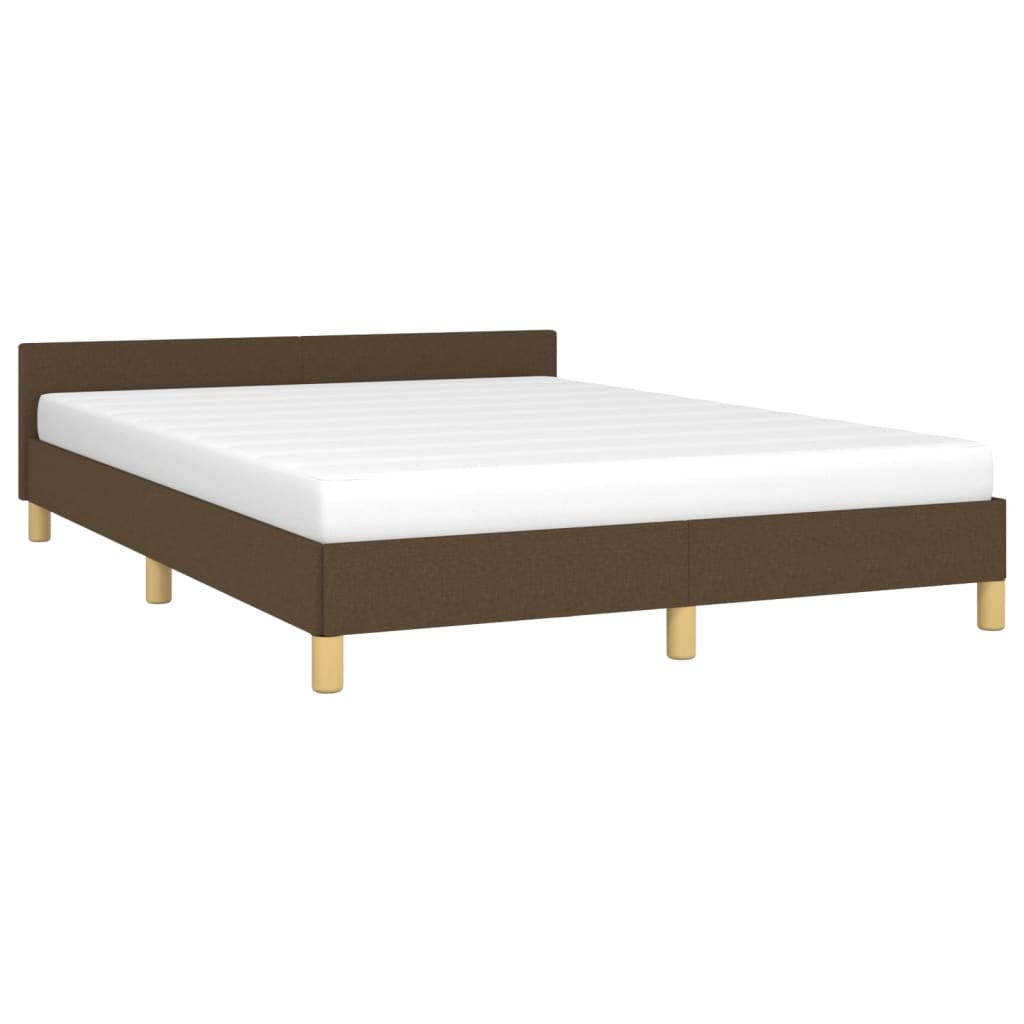 vidaXL Cadre de lit sans matelas marron foncé 140x200 cm tissu