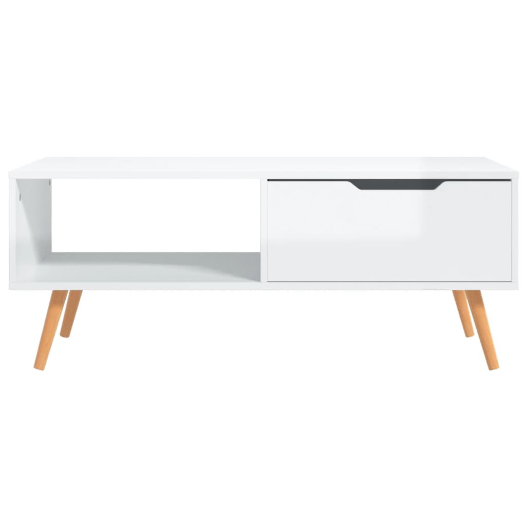 vidaXL Table basse Blanc brillant 100x49,5x43 cm Bois d'ingénierie