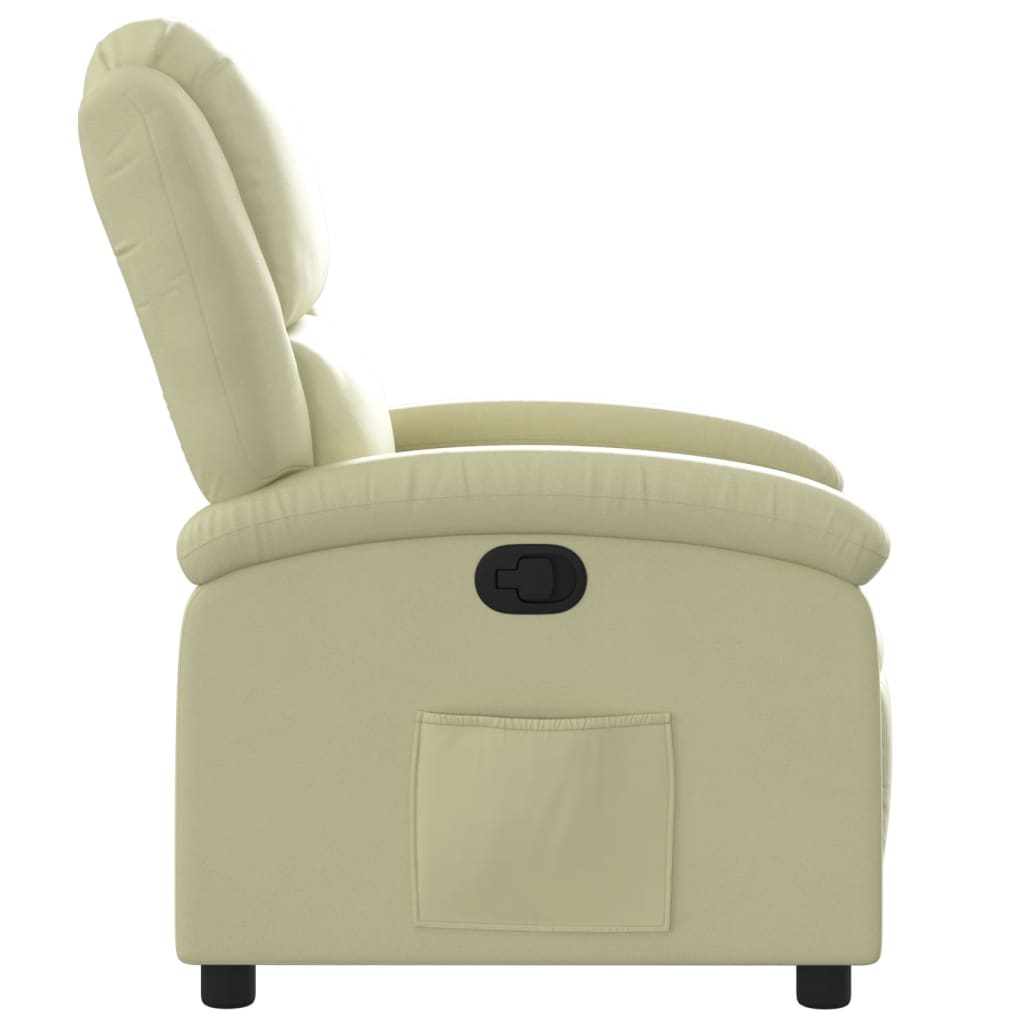 vidaXL Fauteuil inclinable crème cuir véritable