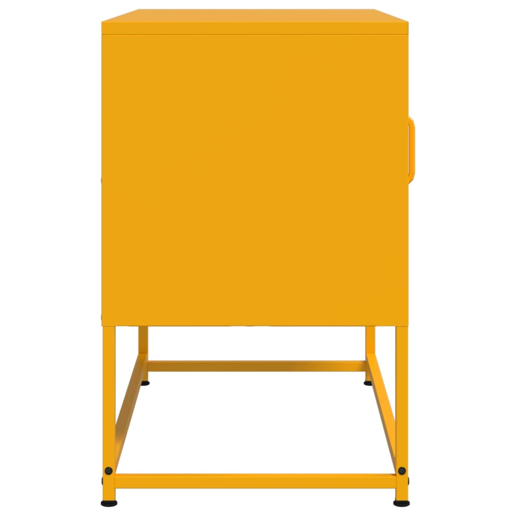 vidaXL Meuble TV jaune moutarde 68x39x60,5 cm acier