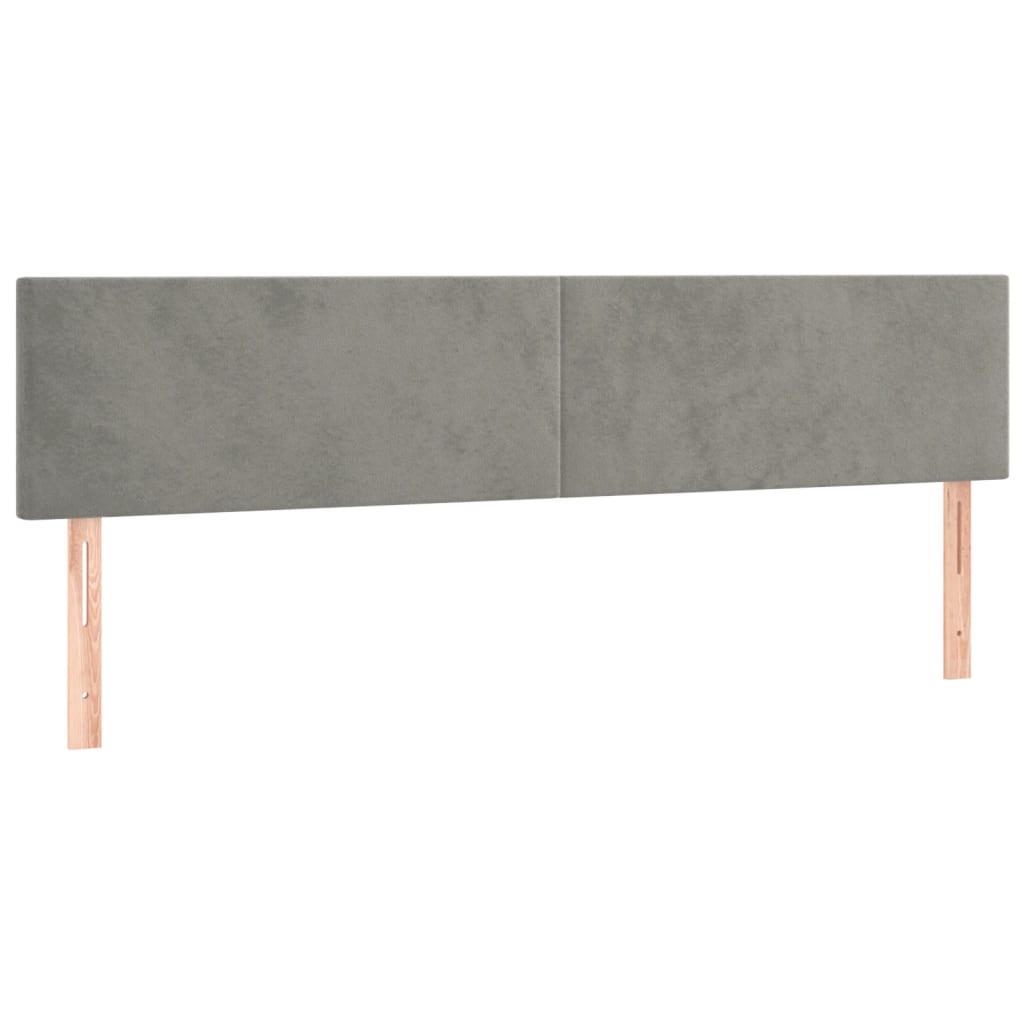 vidaXL Tête de lit à LED Gris clair 180x5x78/88 cm Velours