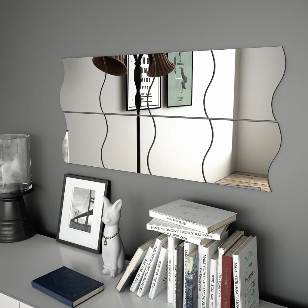 vidaXL Miroir mural 8 pcs 20 x 20 cm Ondulé Verre