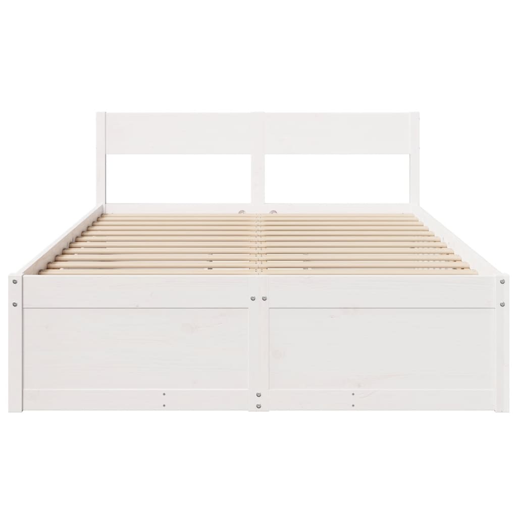 vidaXL Cadre de lit sans matelas blanc 120x190 cm bois de pin massif