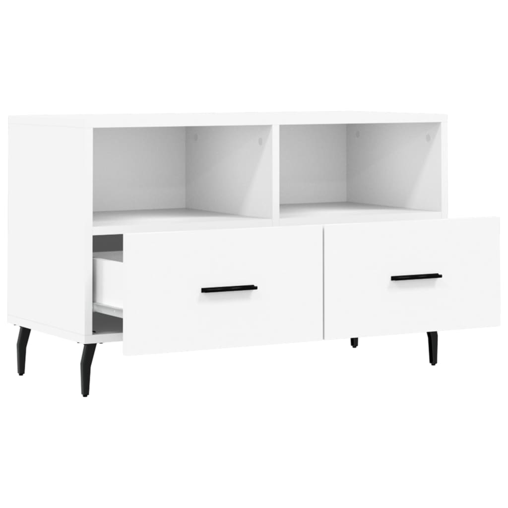 vidaXL Meuble TV Blanc 80x36x50 cm Bois d'ingénierie