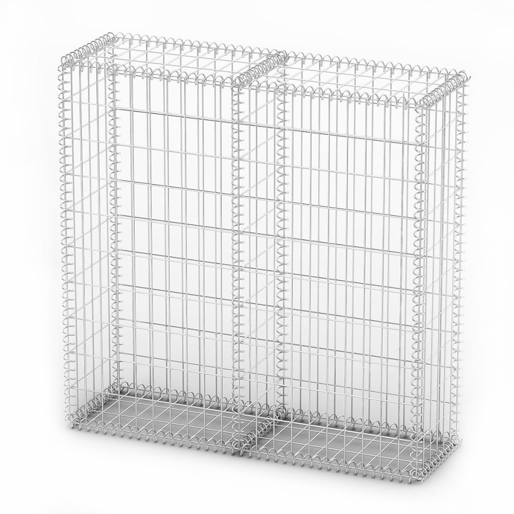 vidaXL Panier de gabion avec couvercle Fil galvanisé 100x100x30 cm