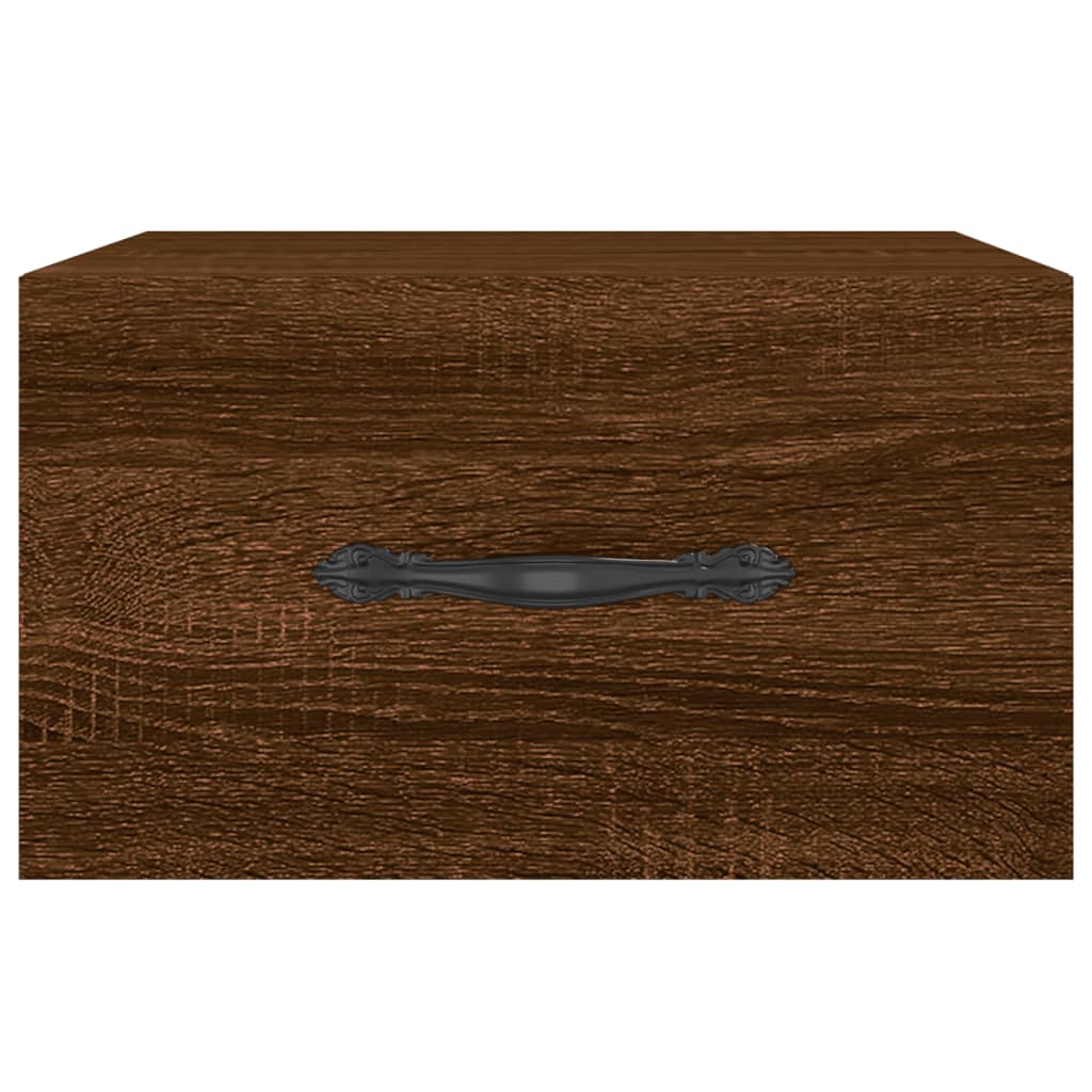 vidaXL Table de chevet murale chêne marron 35x35x20 cm