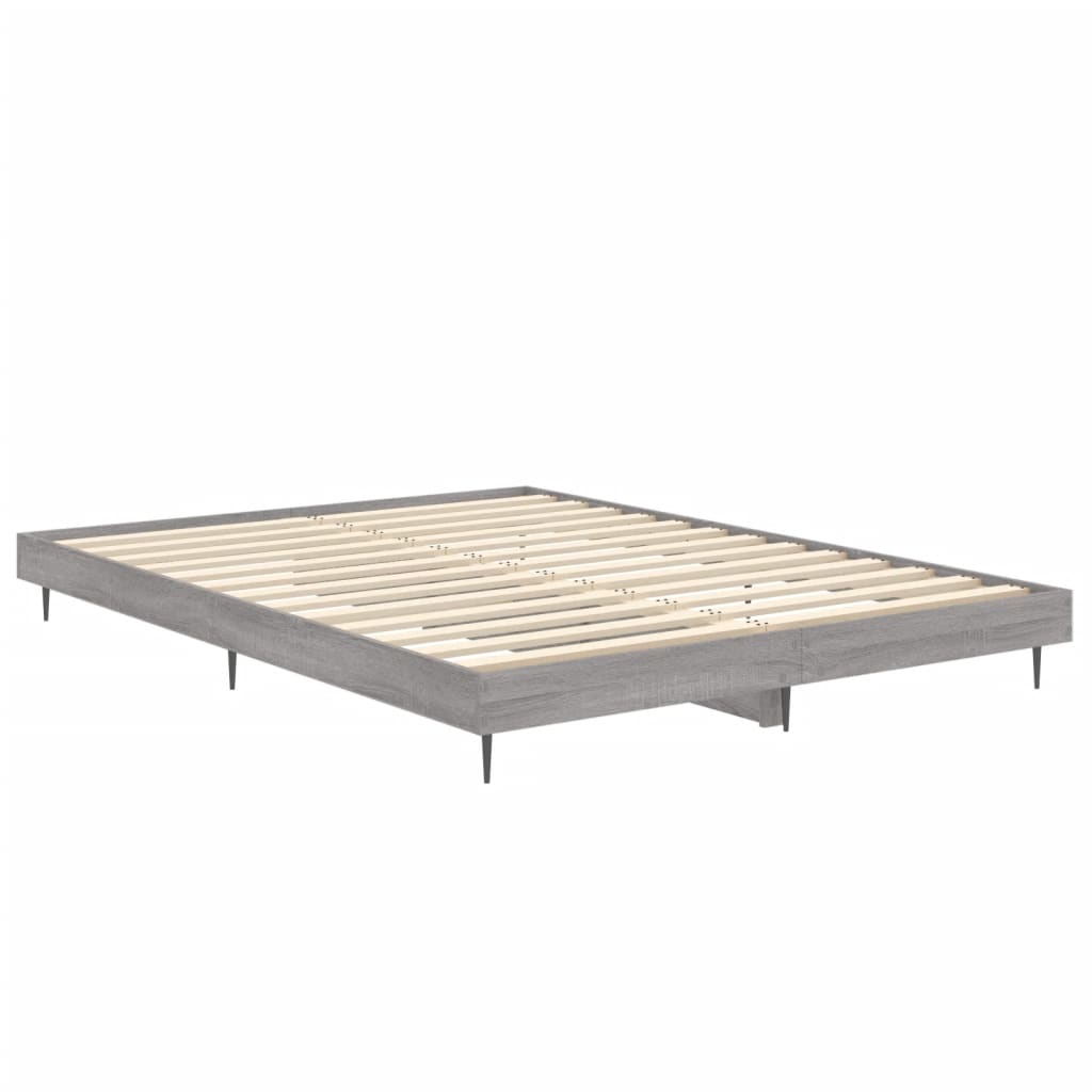 vidaXL Cadre de lit sans matelas sonoma gris 140x190 cm