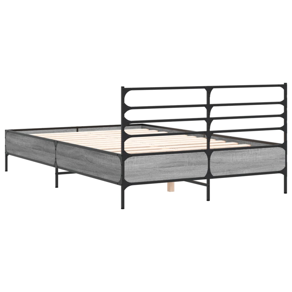 vidaXL Cadre de lit sans matelas sonoma gris 140x190 cm