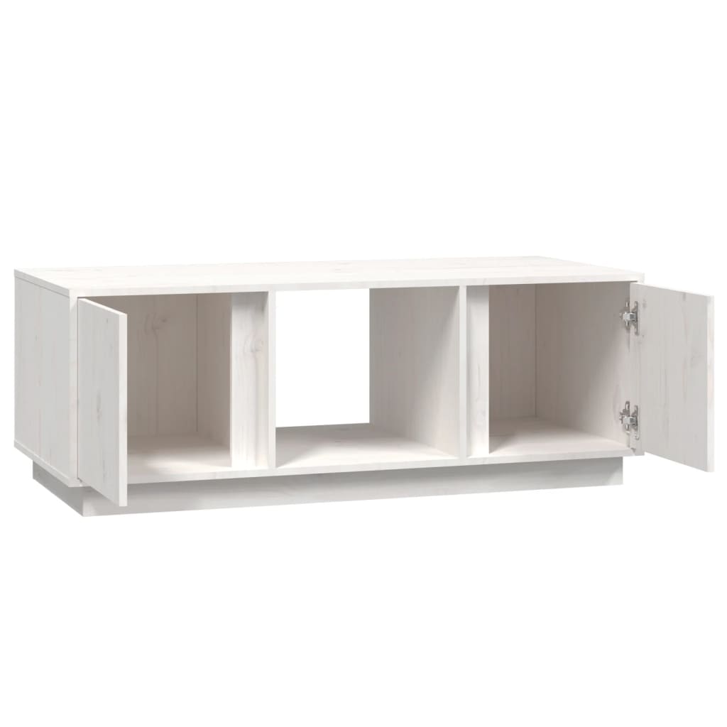 vidaXL Table basse Blanc 110x50x40 cm Bois massif de pin