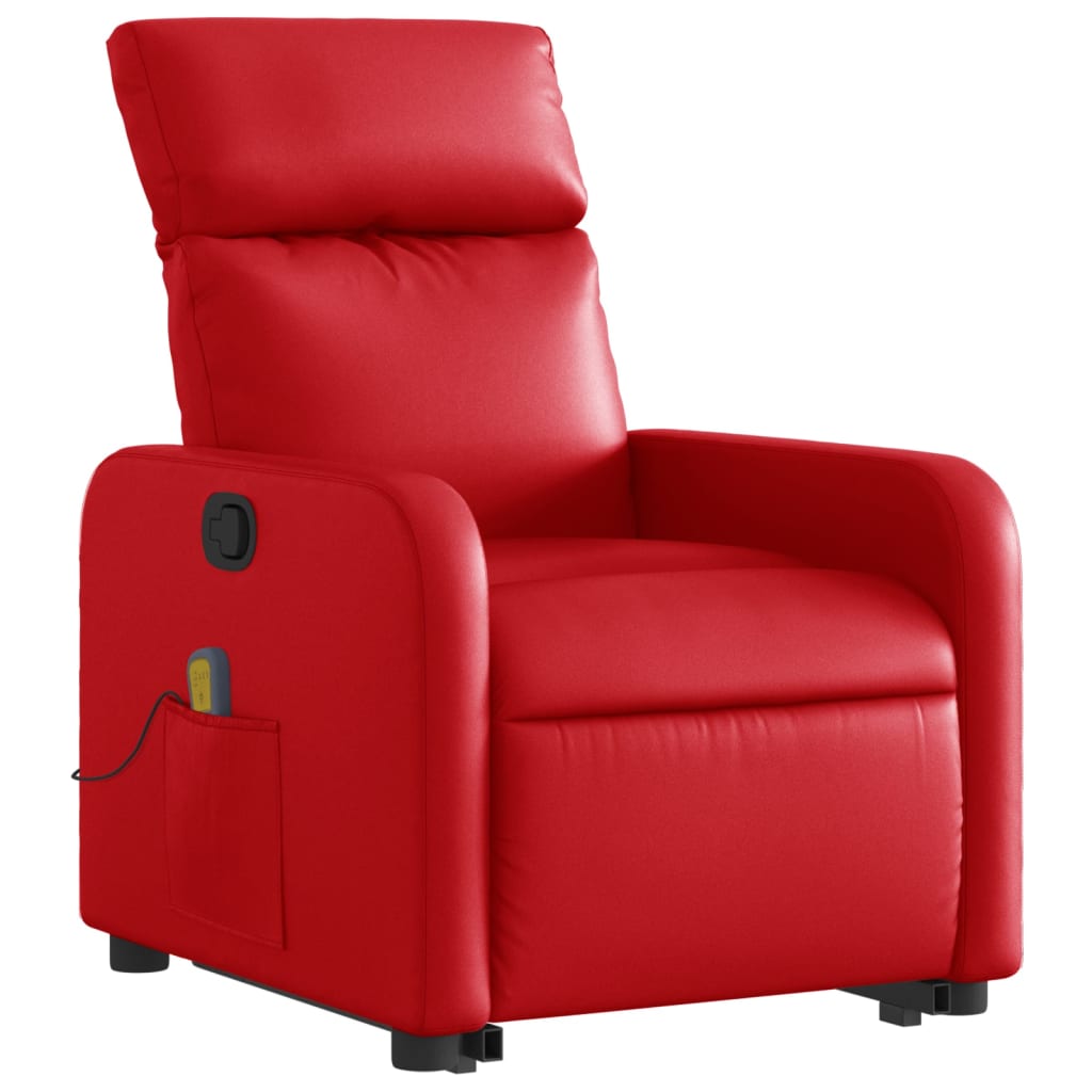 vidaXL Fauteuil inclinable de massage Rouge Similicuir