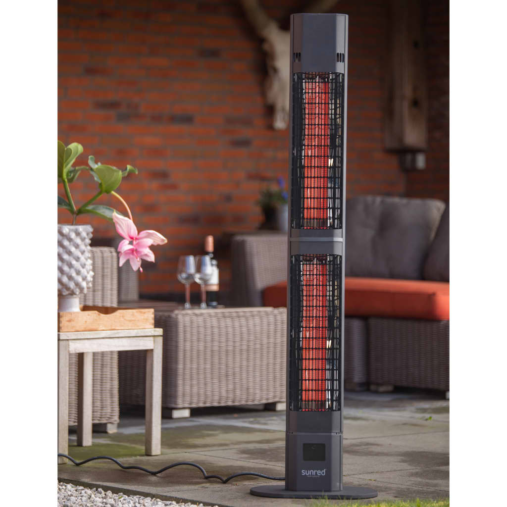 Sunred Chauffage de patio Royal Diamond Dark 3000 W Noir