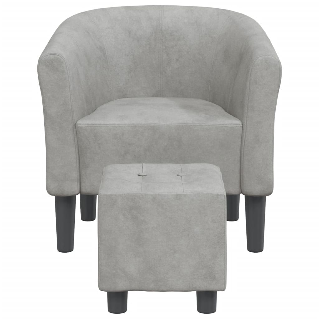 vidaXL Chaise cabriolet avec repose-pied gris clair velours