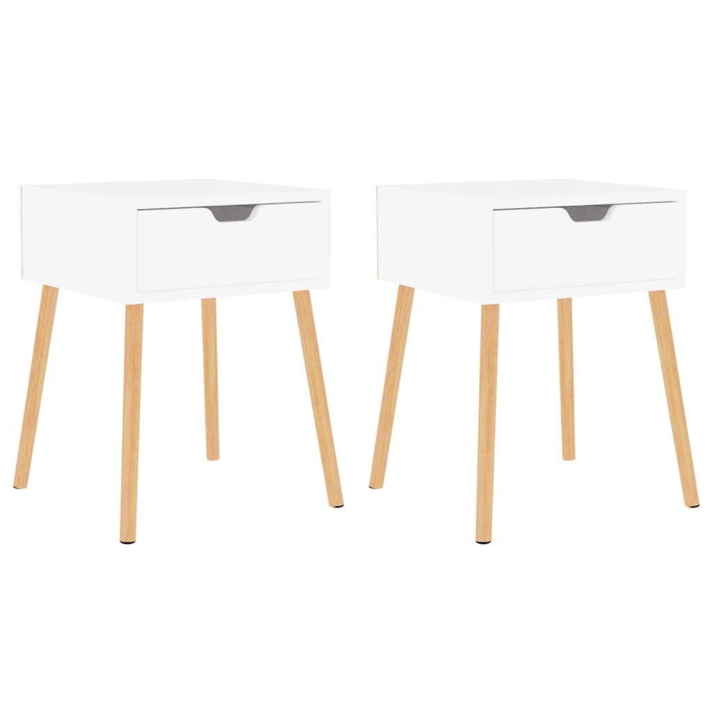 vidaXL Tables de chevet 2 pcs Blanc 40x40x56 cm Bois d'ingénierie